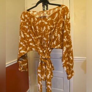 ANTHROPOLOGIE Floral Domain sleeve blouse